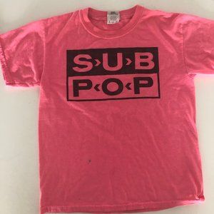 bright pink sub pop t-shirt (youth small)
